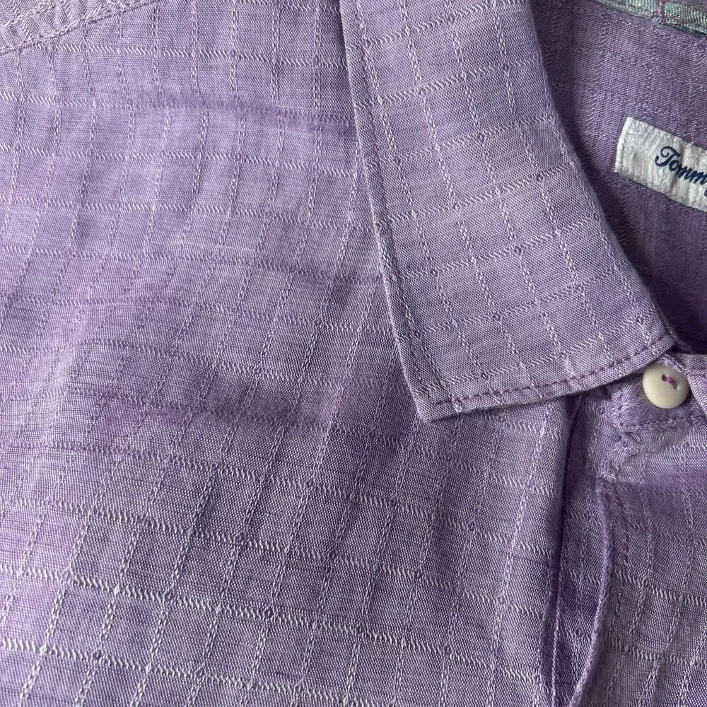 Men's Tommy Bahama Long Sleeve Purple Linen Blend Button Shirt L/S  Size 2XL TTG